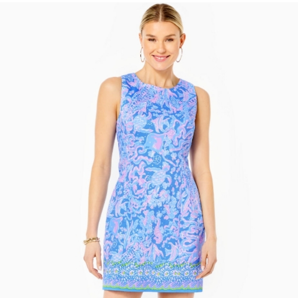Lilly Pulitzer Boca Blue Sea What I Sea Mila Shift Woven Dress